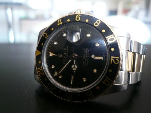 ROLEX GMT MASTER PLEXI OR ET ACIER VINTAGE