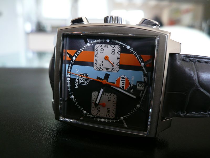 TAG HEUER MONACO CALIBRE 12  'GULF EDITION'
 	 
