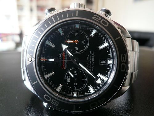 OMEGA SEAMASTER PLANET OCEAN CHRONO LUNETTE CERAMIQUE