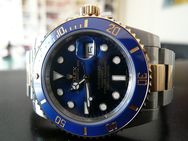 ROLEX SUBMARINER DATE CERAMIQUE OR ET ACIER
 	 
