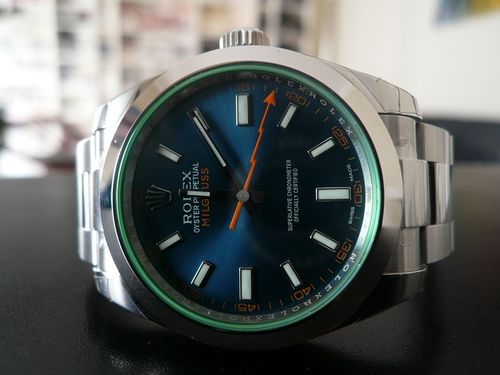 ROLEX MILGAUSS GLACE VERTE CADRAN Z-BLUE